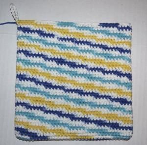 right side out diagonal stripe hot pad