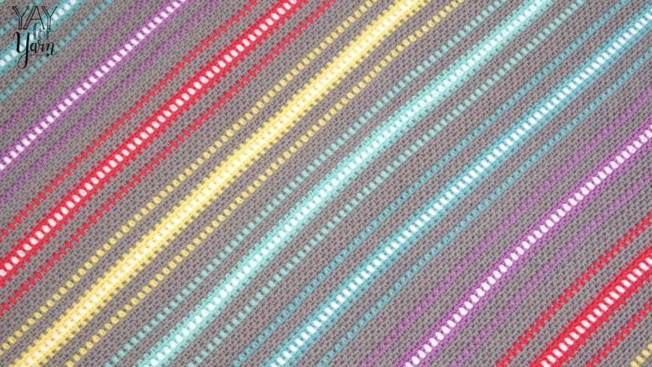 Watercolor Skies – Corner to Corner Rainbow Moss Stitch Afghan – FREE Crochet Pattern