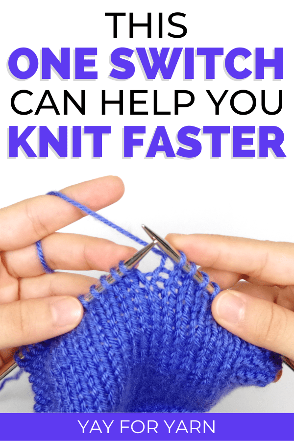 This One Switch can help you Knit Faster - Continental Knitting Tutorial