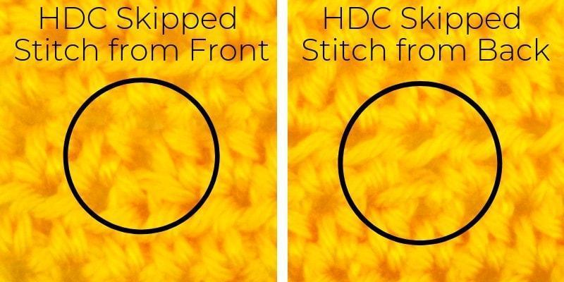 How to spot a skipped stitch in half double crochet