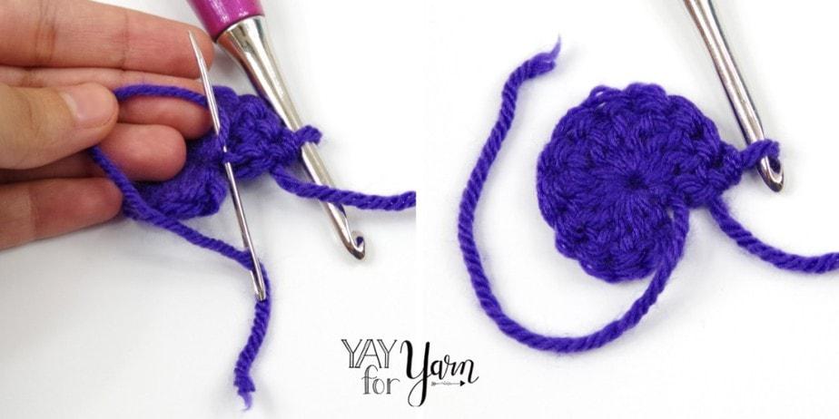 How to secure the yarn tail for a Magic Circle