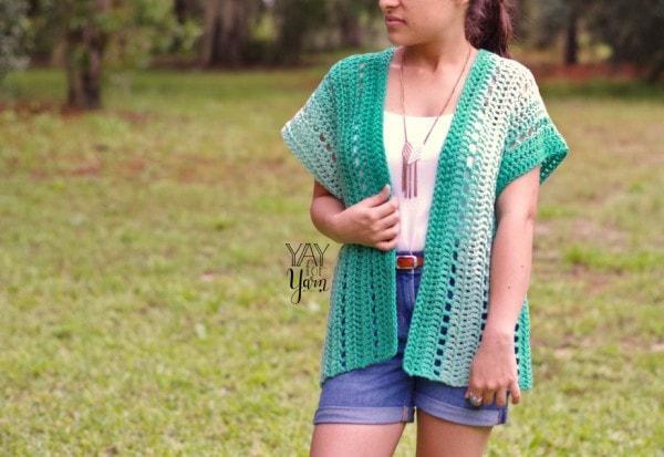A quick and easy summer cardigan crochet pattern, perfect for beginners.