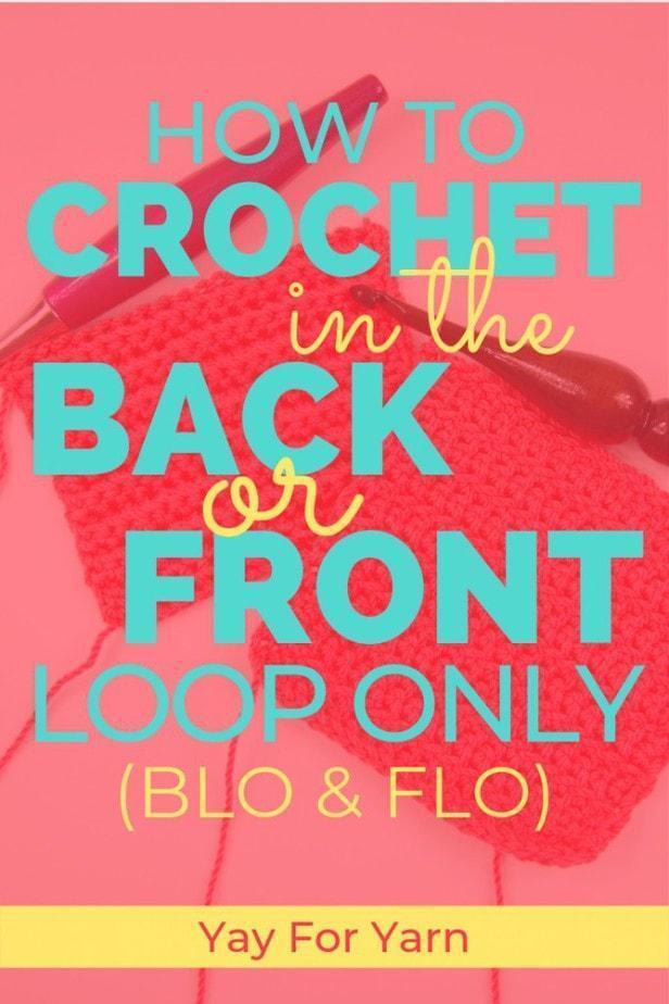 Crocheting into the Back or Front Loop Only can completely change the look and feel of your project.  Use these techniques to give the fabric an interesting texture, or or to help add structure to your project. #crochettips #crochettipsforbeginners #beginnercrochet #crochethelp #yayforyarn #backlooponly #frontlooponly #crochettexture