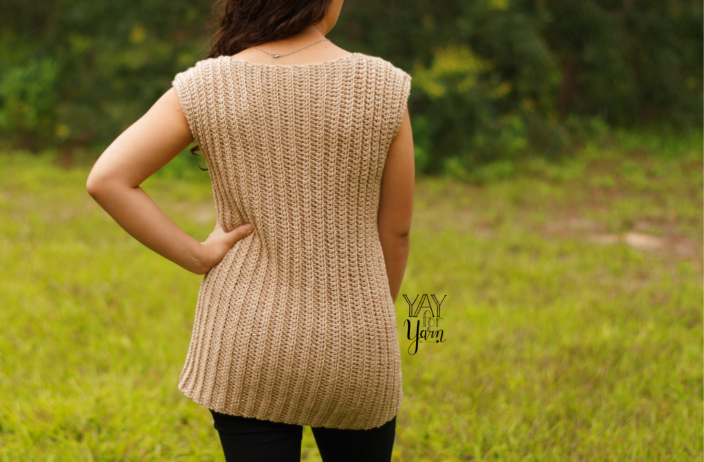 Easy ribbed sweater top - free crochet pattern