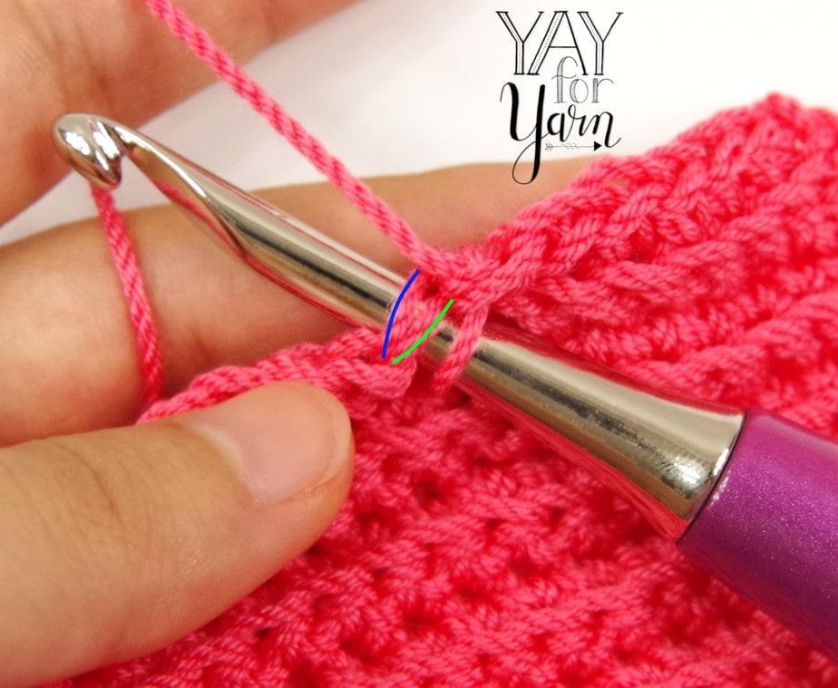 how to insert the hook into a stitch normally
