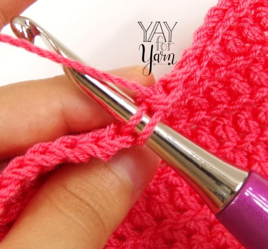 how to insert the hook into the front loop of a stitch