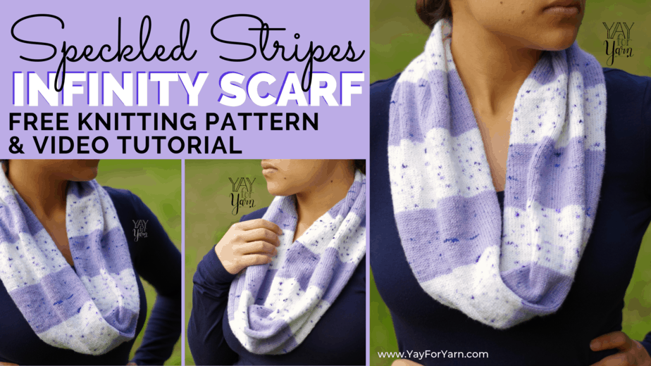 Speckled Stripes Infinity Scarf – FREE Knitting Pattern by Yay For Yarn