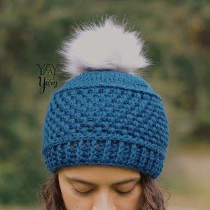 textured puff stitch beanie - great for fall winter markets