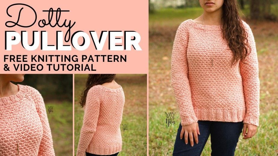 Dotty Pullover – FREE Raglan Sweater Knitting Pattern by Yay For Yarn