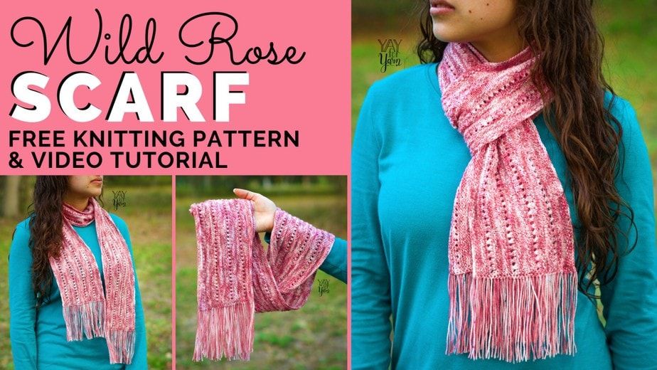 Wild Rose Scarf – Free Knitting Pattern by Yay For Yarn
