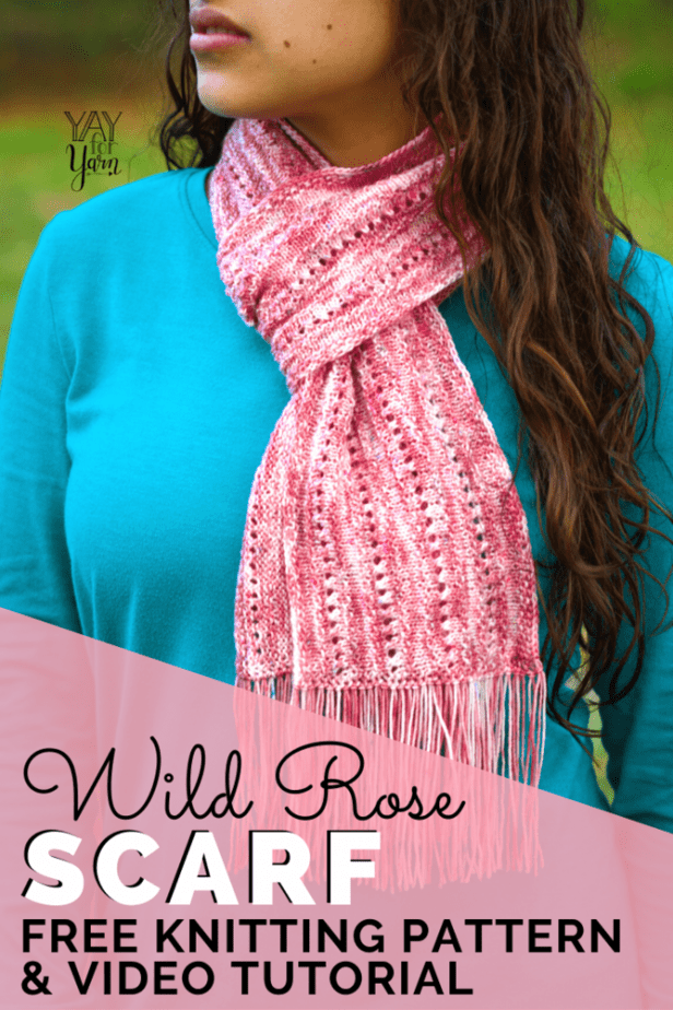 This delicate, lightweight lace scarf is knit from just one skein of hand-dyed sock yarn! Make one today with this free pattern & video tutorial. #freeknittingpattern #handdyedsockyarn #sockyarn