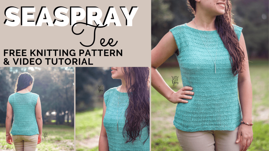Seaspray Tee – FREE Summer Top Knitting Pattern by Yay For Yarn