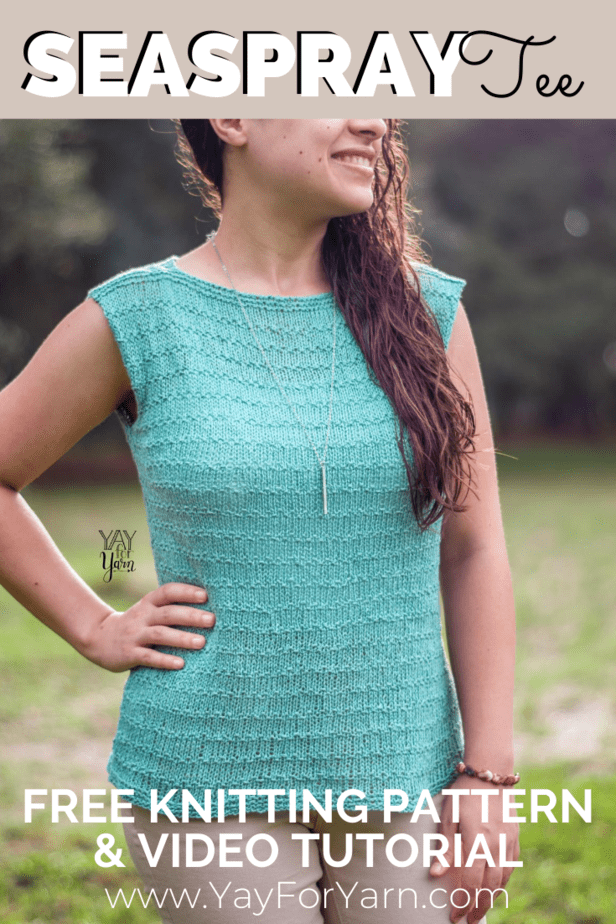 Seaspray Tee - FREE Summer Top Knitting Pattern by Yay For Yarn - Yay ...