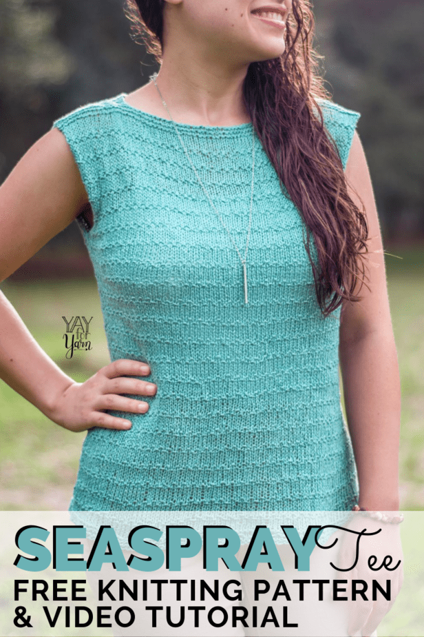Seaspray Tee - FREE Summer Top Knitting Pattern by Yay For Yarn - Yay ...