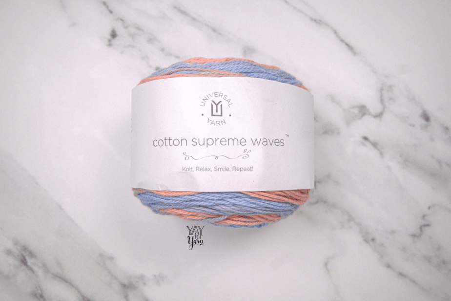 colorful cotton supreme waves yarn with white marble background